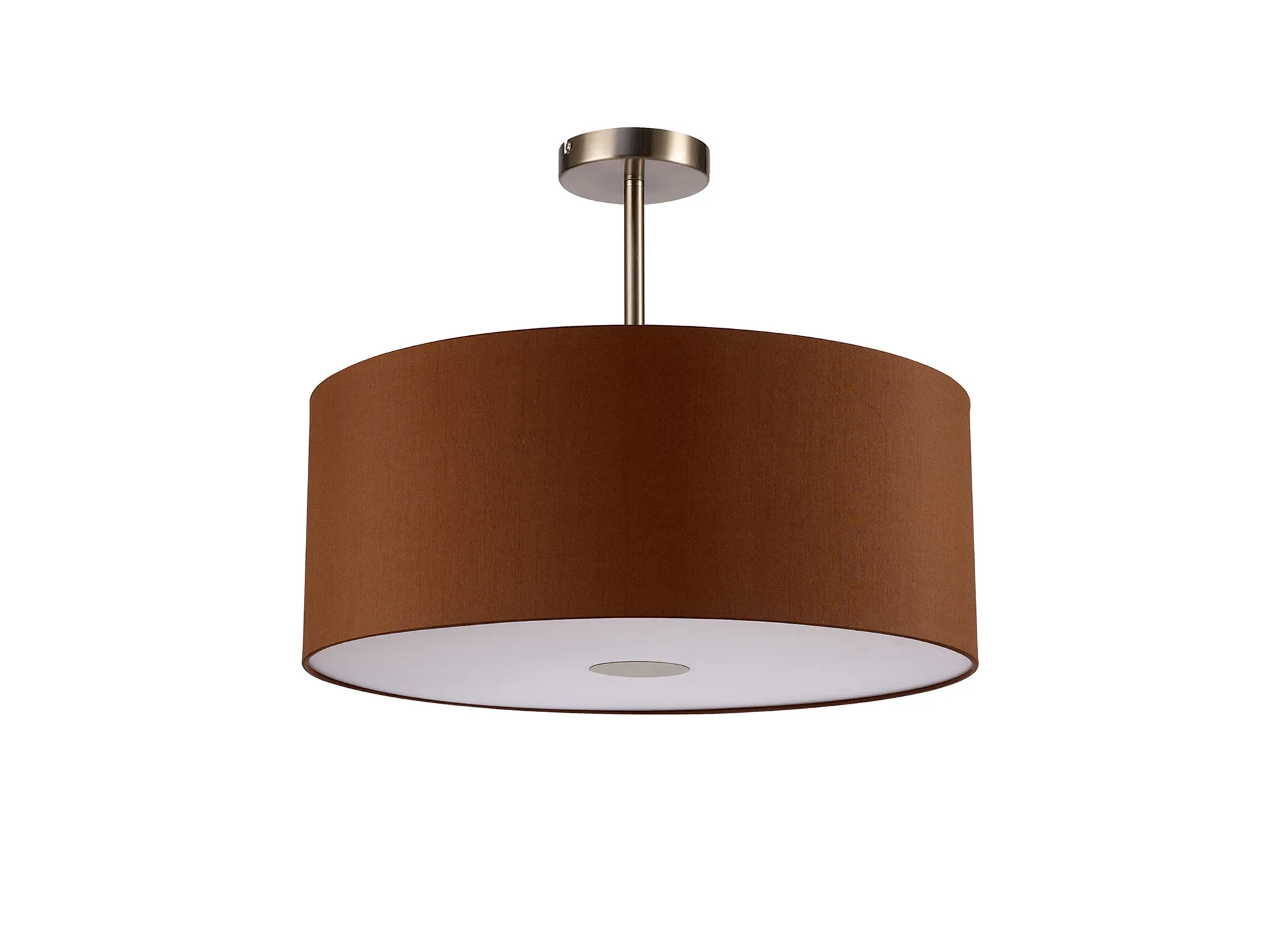 Baymont 50cm Semi Flush 1 Light Satin Nickel, Raw Cocoa/Grecian Bronze, Frosted Diffuser DK0266  Deco Baymont SN RC